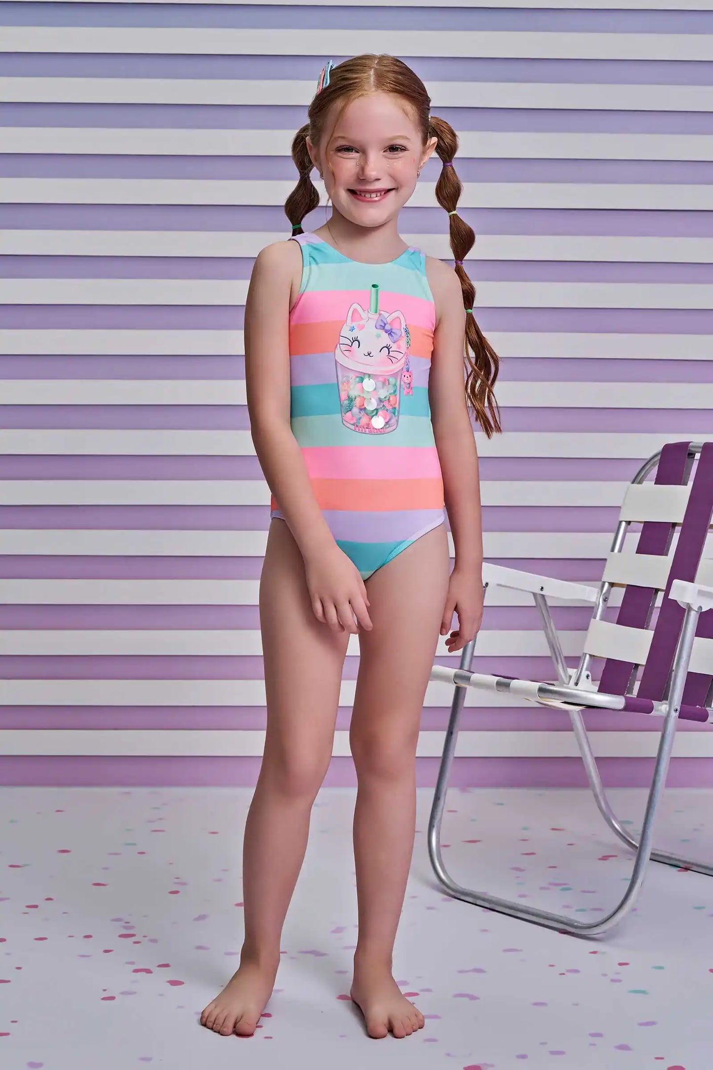 Maiô Infantil  Malha UV Dry UV 50+ Rosa - Infanti