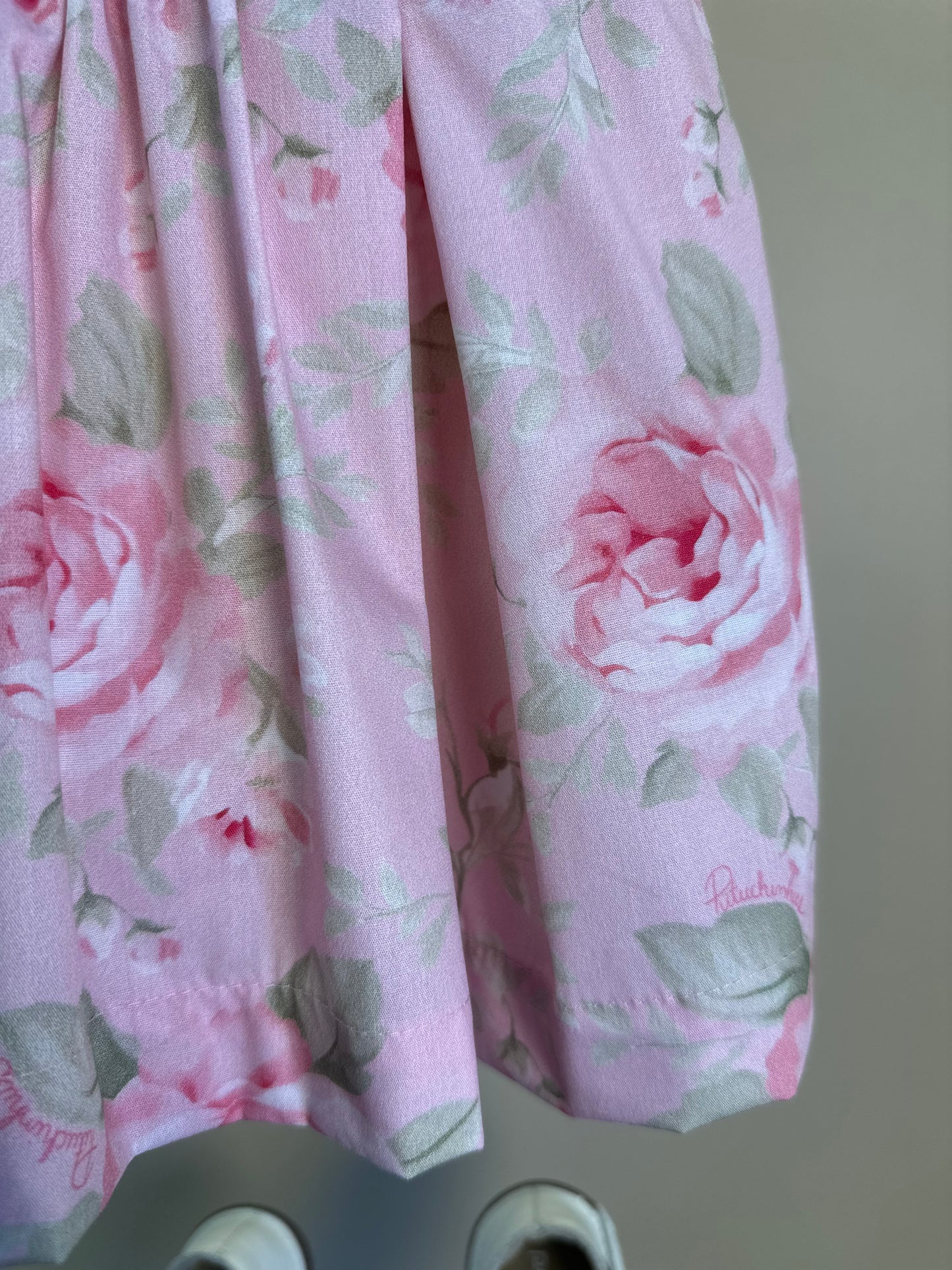 Vestido Bebê Algodão Laço Puffer com Calcinha Maxi Rosas - Pituchinhus