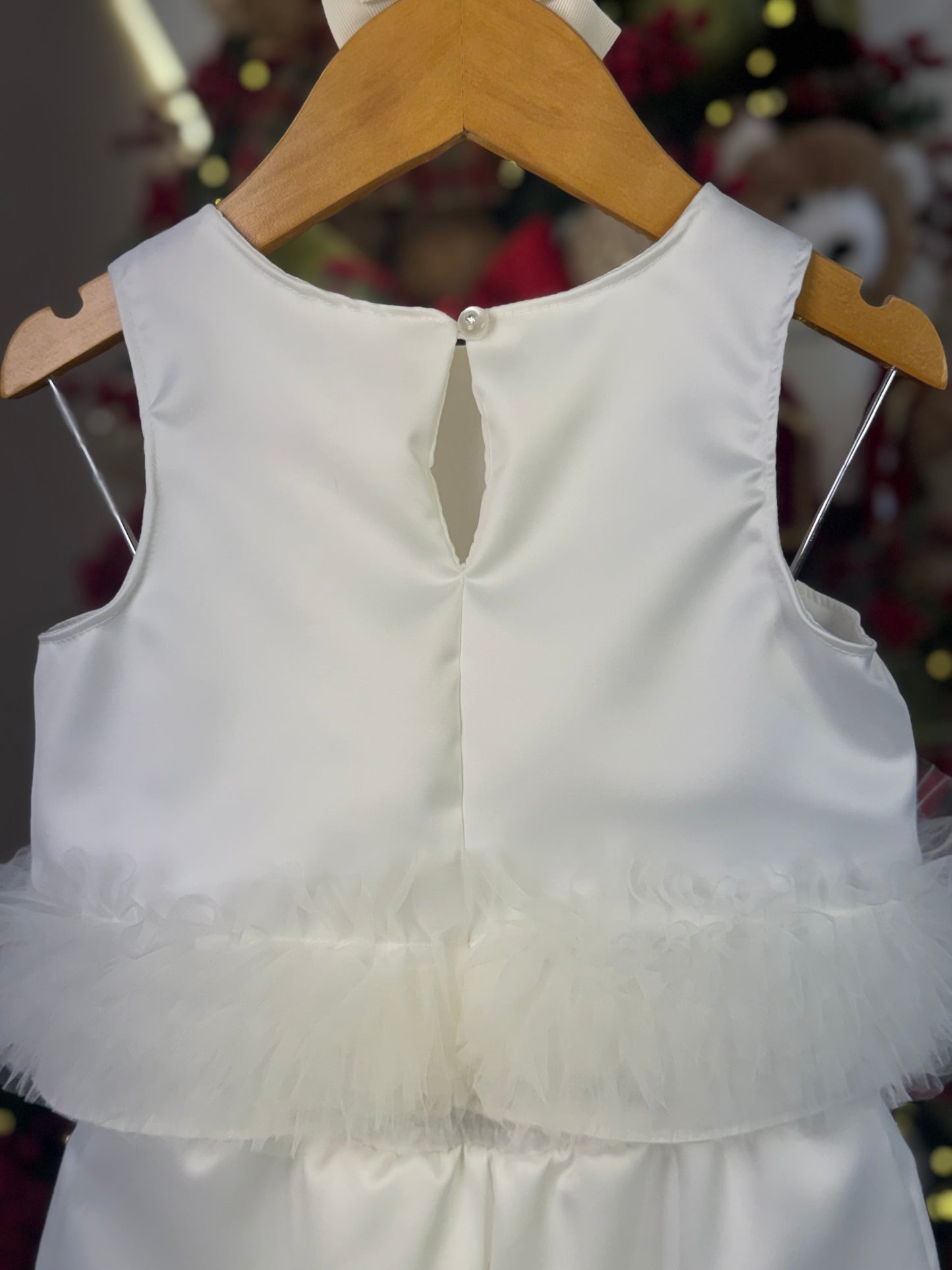 Conjunto Infantil Festa Blusa e Saia Barra Frufru de Tule Branco - Pituchinhus
