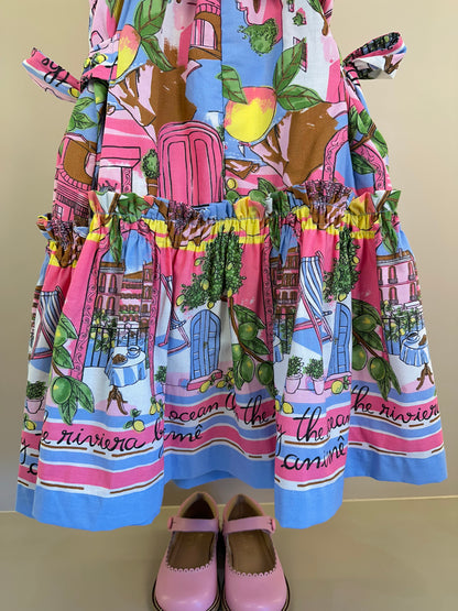 Vestido Infantil Estampa Limões Laços Laterais - Animê