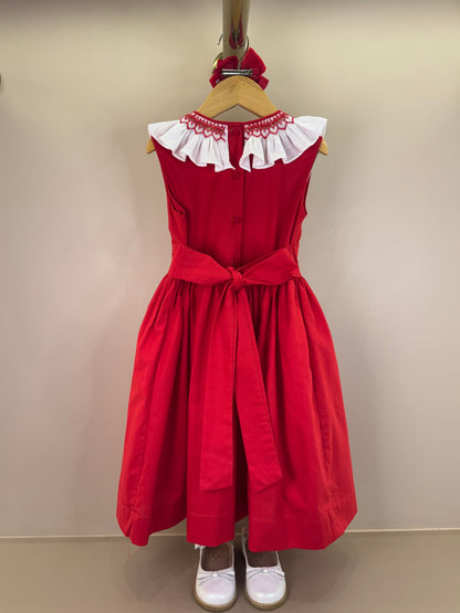 Vestido Infantil Clássico Algodão Beatriz Vermelho - Gracia