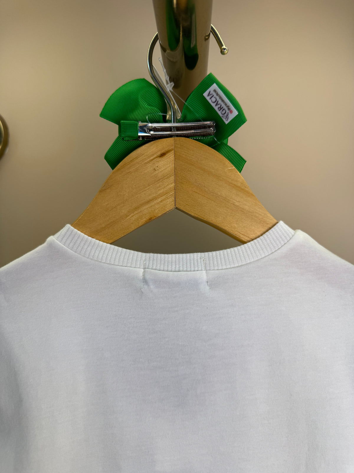 Conjunto Infantil Blusa Laço Estampado e Saia Bordado Verde - Momi