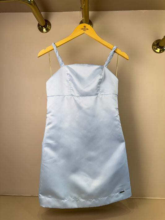 Vestido Teen Azul Claro com Alças Finas - Vanilla Cream