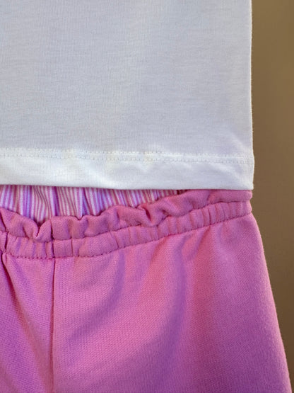 Conjunto Infantil Blusa Daisy Duck e Short Cós de Elástico - Momi
