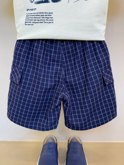 Conjunto Bebê Camiseta Com Estampa E Bermuda Sarja Listrada Marinho - Um Mais Um