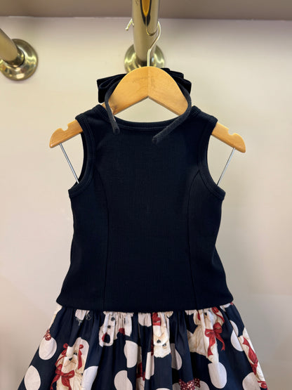 Conjunto Infantil Regata Maxi Laço e Saia e Algodão Cachorrinhos & Lacinhos Preto - Pituchinhus