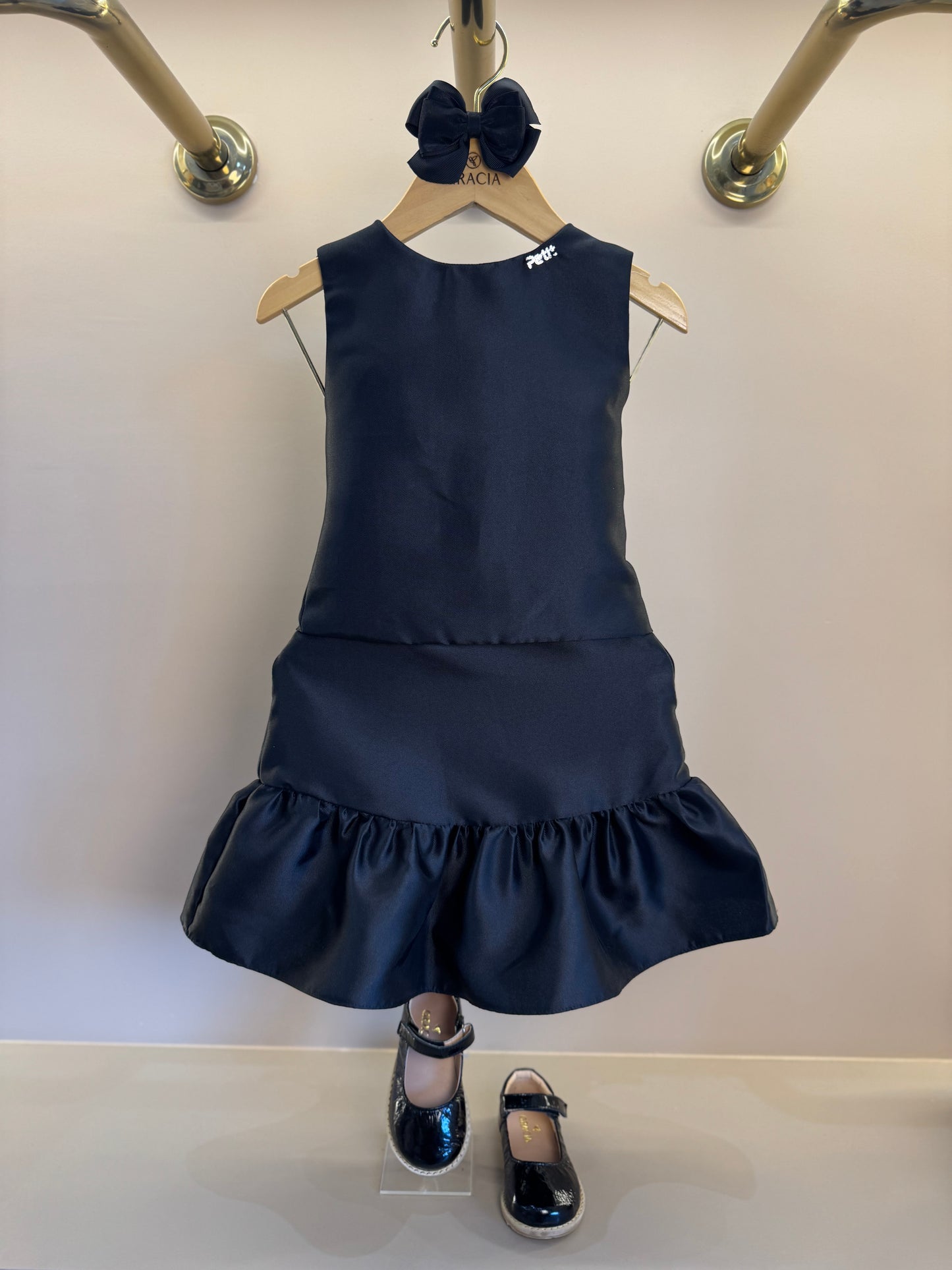Conjunto Infantil Zibeline Blusa e Saia Babado Preto - Petit Cherie