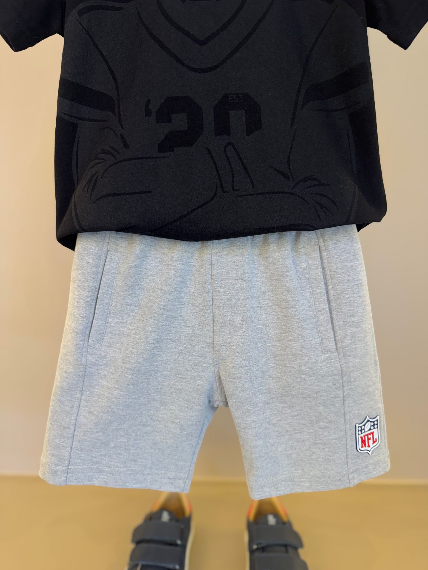 Conjunto Infantil Camiseta Algodão Jogador NFL e Bermuda Packers NFL Cinza - Dame