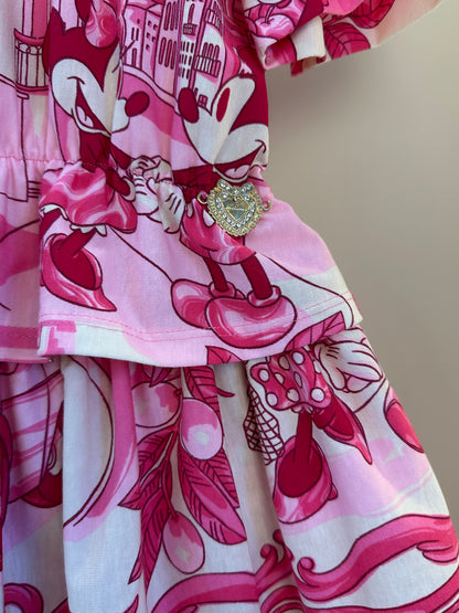 Conjunto Infantil  Blusa Minnie Mundo e Saia Minnie - Animê