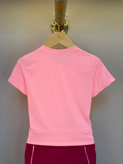 Conjunto Infantil Blusa Maria Sakay Brincadeira Coral e Bermuda Isis Brincadeira Romã - Siri Sport