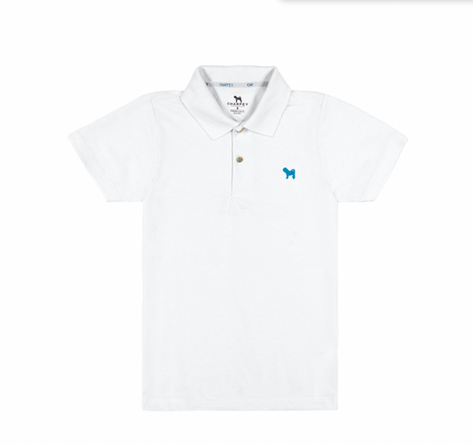 Camisa Polo Infantil Piquet Branca - Charpey PRÉ-VENDA