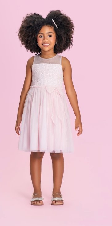 Vestido Infantil Bordado e Saia Em Tule - Petit Cherie