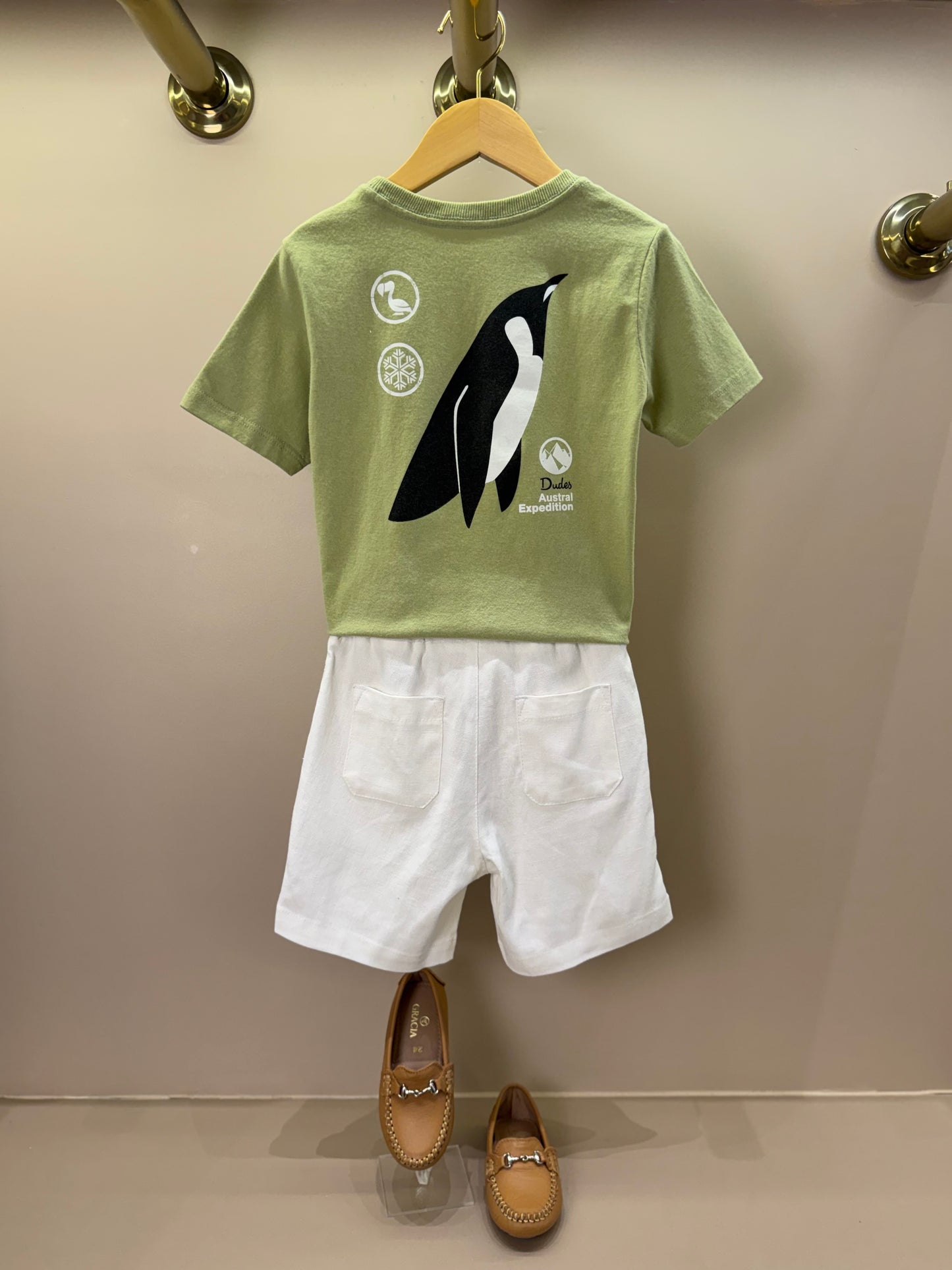 Bermuda Infantil Linho Cordão Branco - Dudes