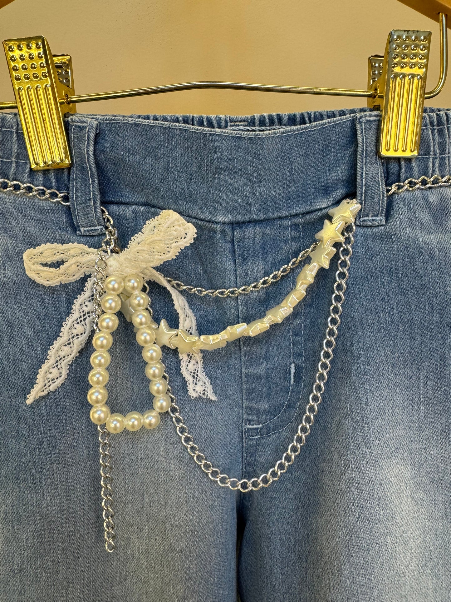Calça Jeans Infantil  Wide Cargo Com Cinto - Gabriela Aquarela