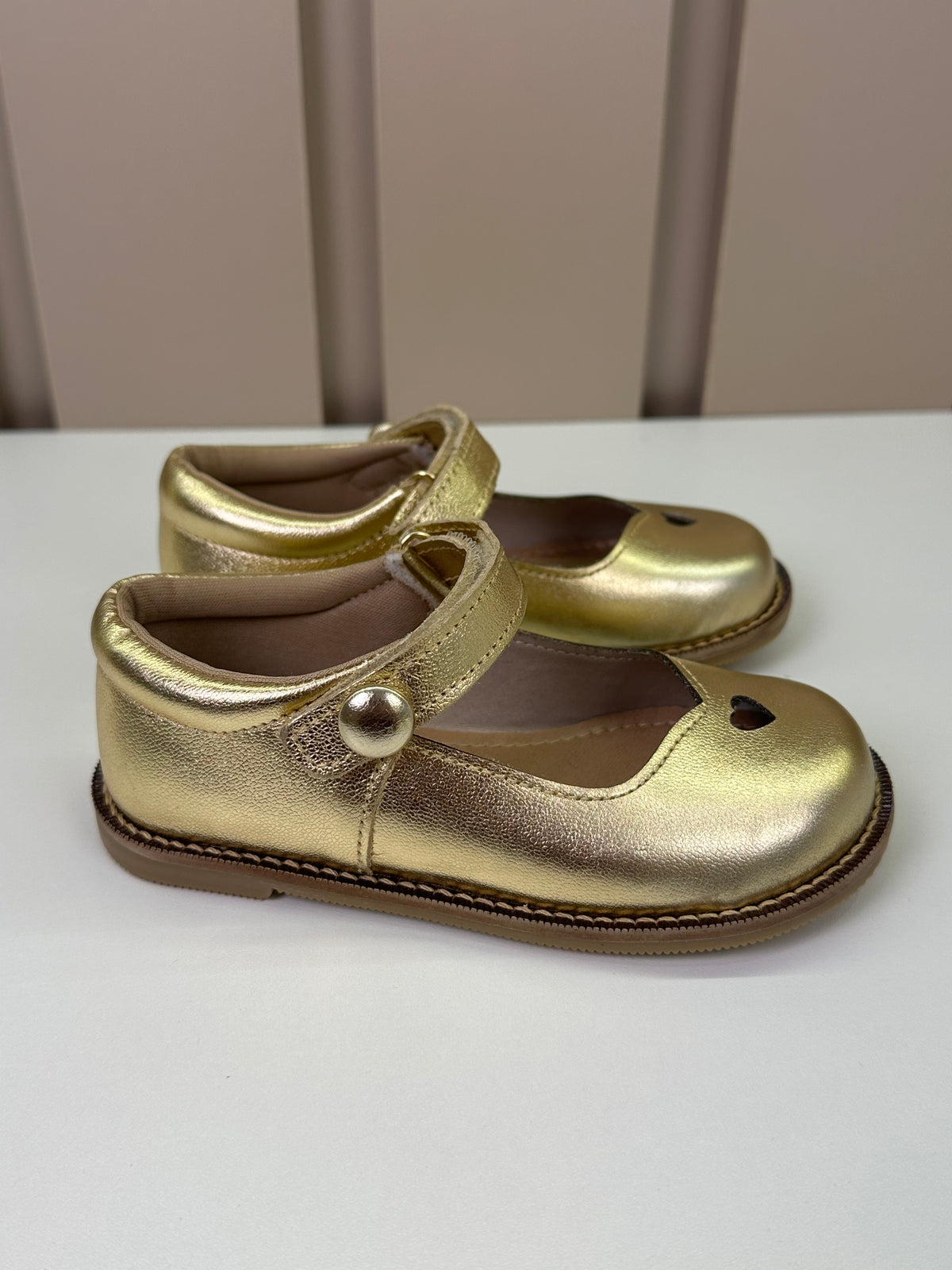 Sapato Infantil Couro Estela Dourado - Gracia