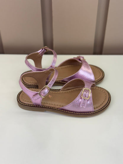 Sandália Infantil Mel Rosa Metalizado - Gracia