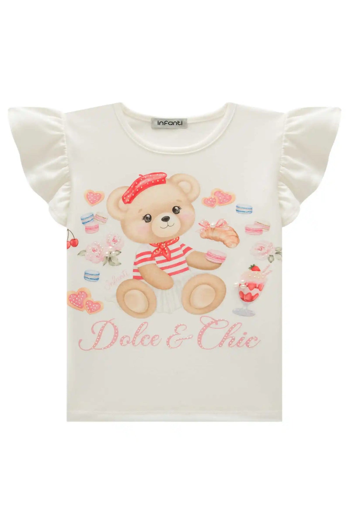 Blusa Infantil Urso Off White - Infanti