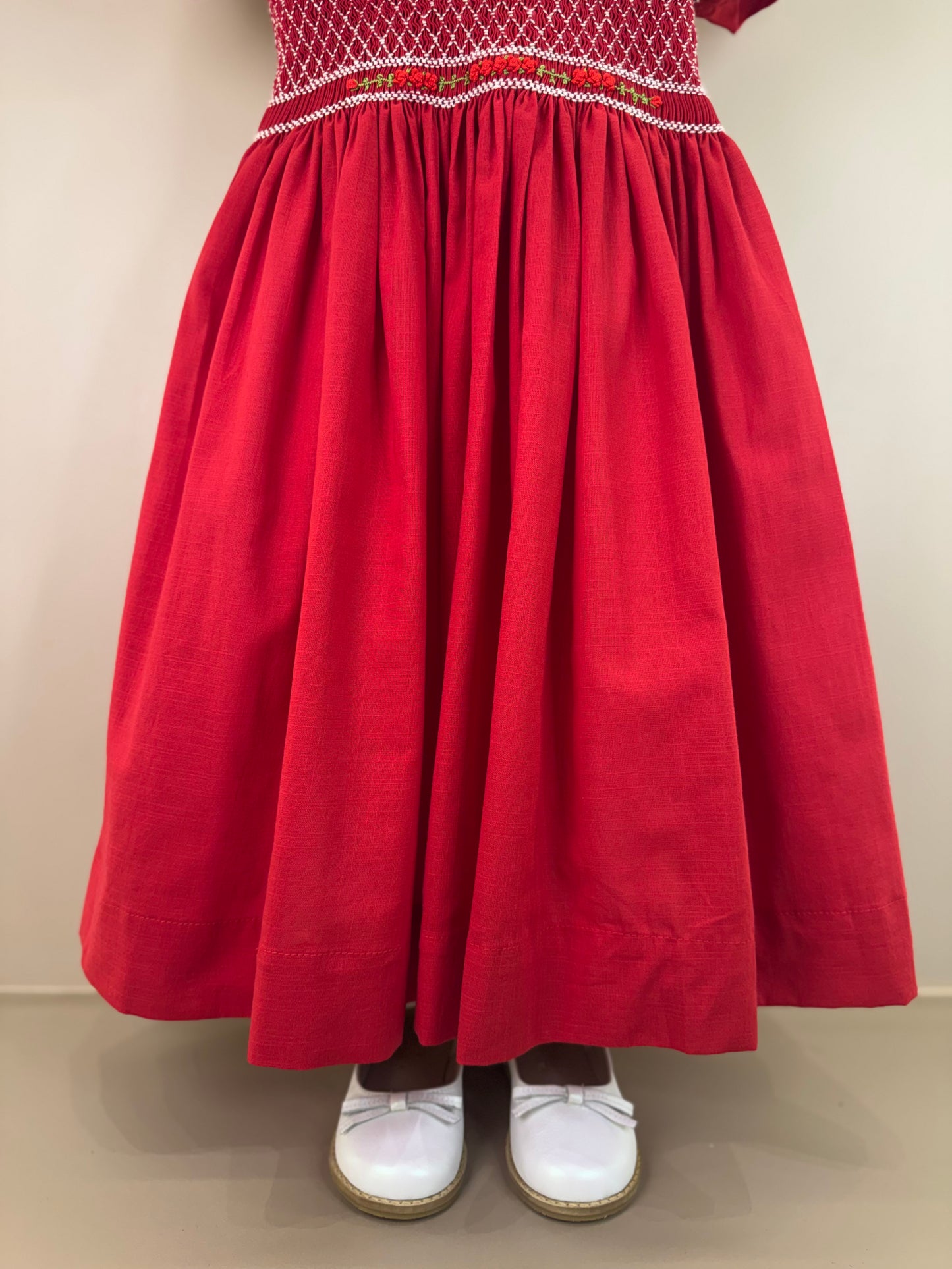 Vestido Infantil Clássico Algodão Cambraia Lara Vermelho - Gracia