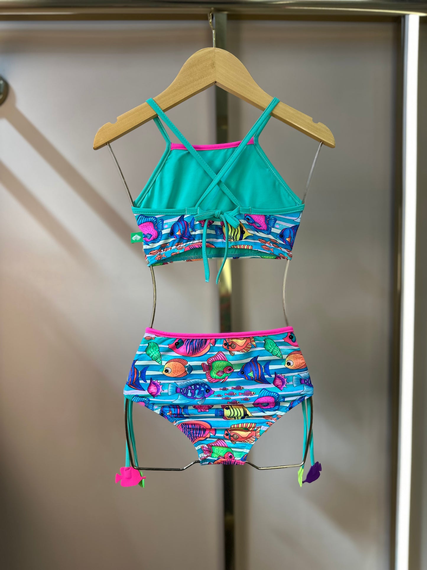 Biquíni Infantil Cropped Laila Aquarela - Siri Kids