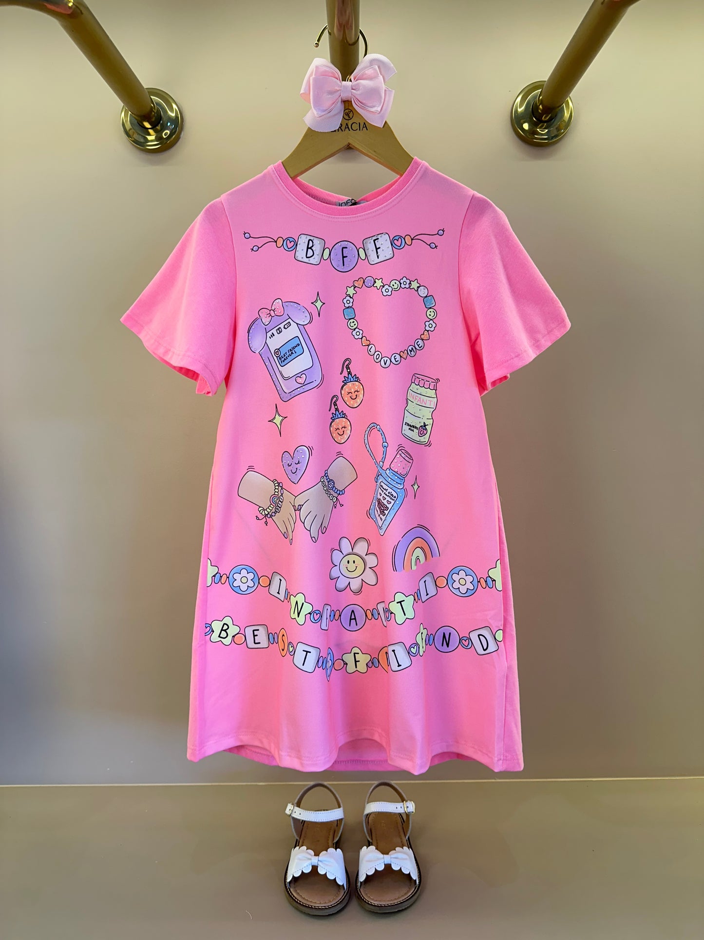 Vestido infantil Best Friend Pulseiras - Infanti