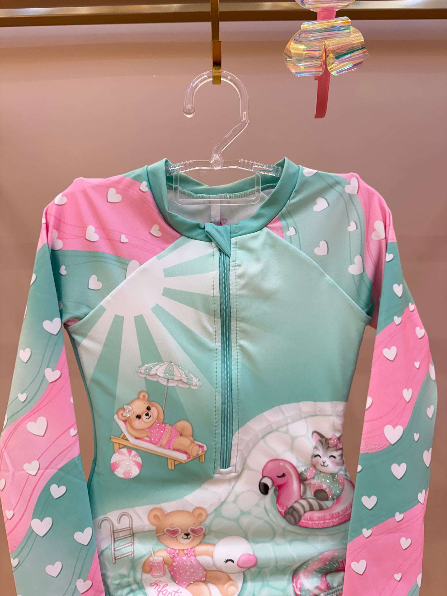 Maiô Infantil Bichinhos Corações - Infanti