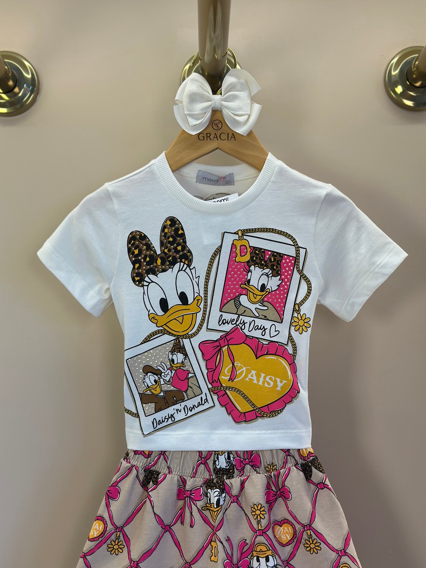 Conjunto Infantil Blusa Daisy e Saia Estampa Disney - Momi