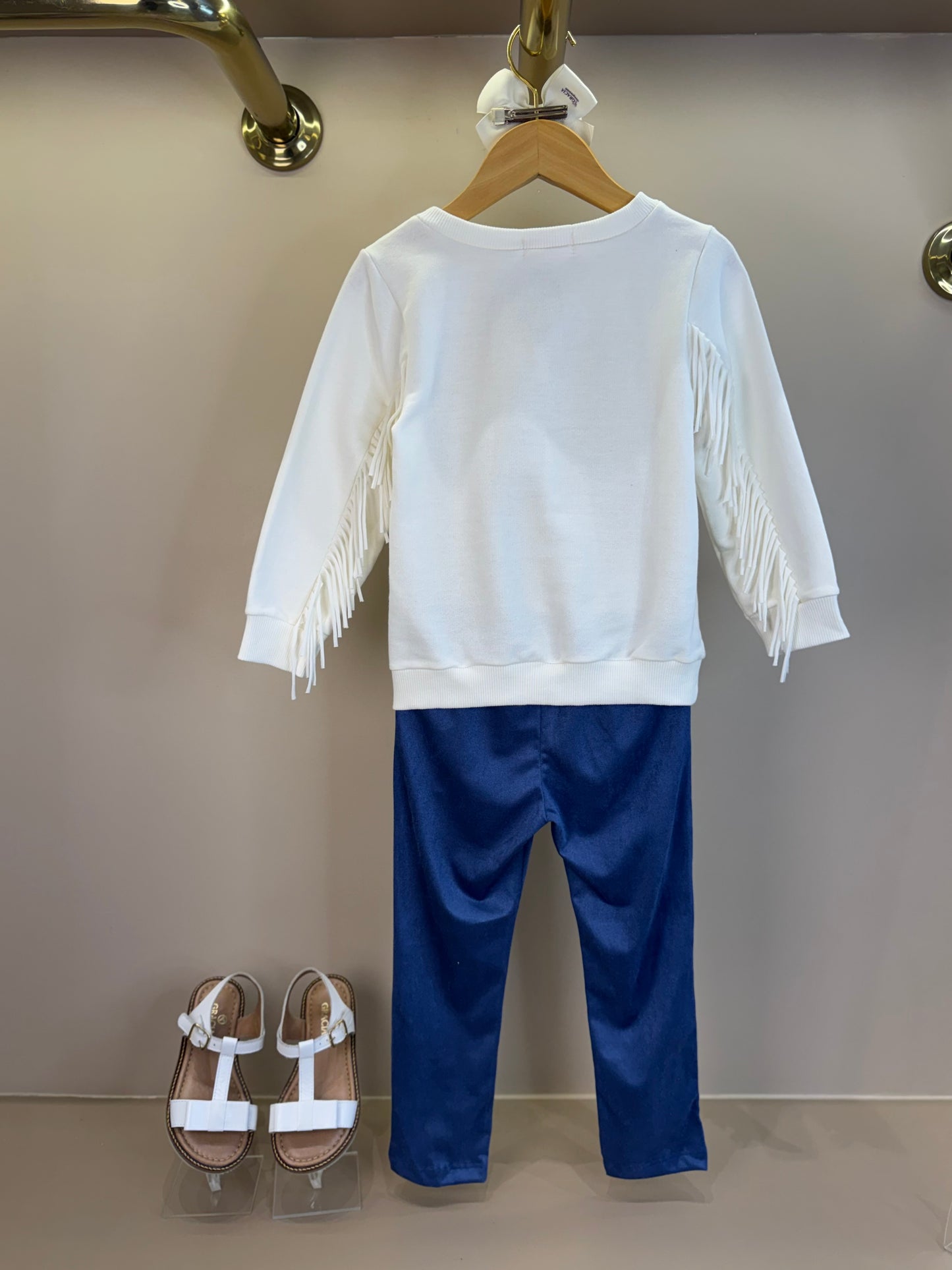 Conjunto Infantil Blusa Casaco Fabulous e Calça Legging Azul - Momi