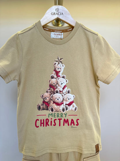 Camiseta Infantil Algodão Teddy Natal - Dame