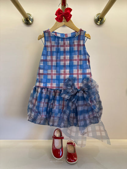 Vestido Infantil Tule Balonê Tartan Xadrez - Animê