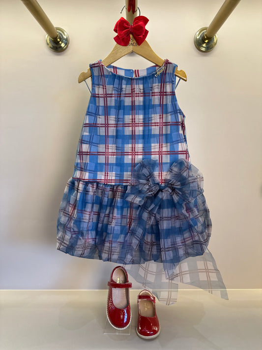 Vestido Infantil Tule Balonê Tartan Xadrez - Animê