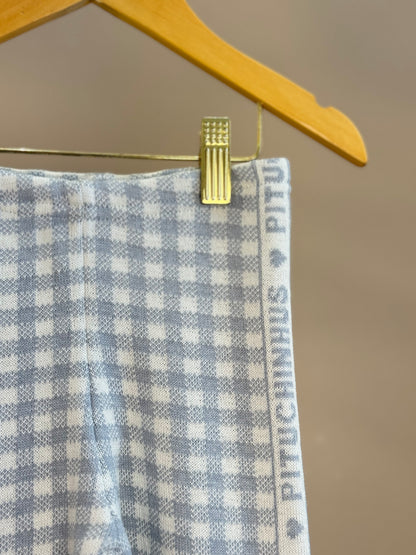 Legging Infantil Tricot Xadrez Azul - Pituchinhus