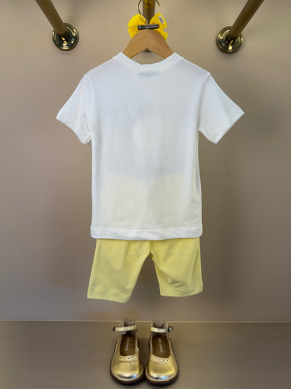 Conjunto Infantil Blusa Minnie Mouse e Shorts Legging Amarelo - Animê