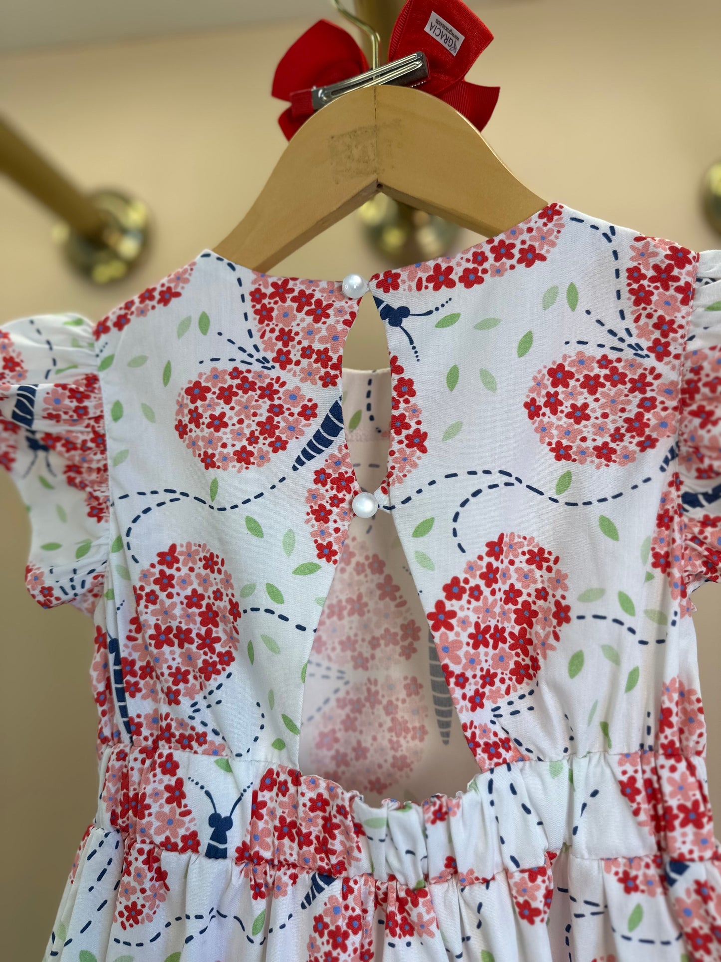 Vestido Infantil Algodão Rodado Estampado Detalhe nas Costas - Beabá