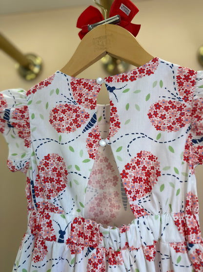 Vestido Infantil Algodão Rodado Estampado Detalhe nas Costas - Beabá