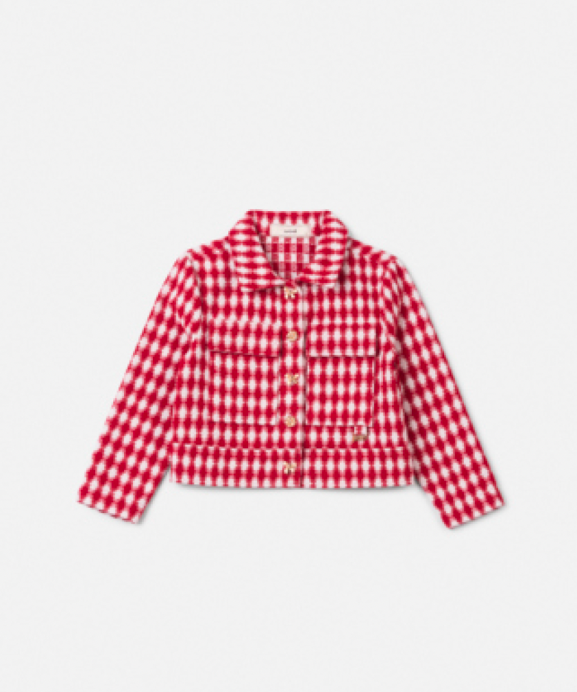 Casaco Infantil Conceito Tweed Xadrez Vermelho - Animê