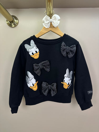 Casaco Infantil Daisy Com Laços Preto - Momi