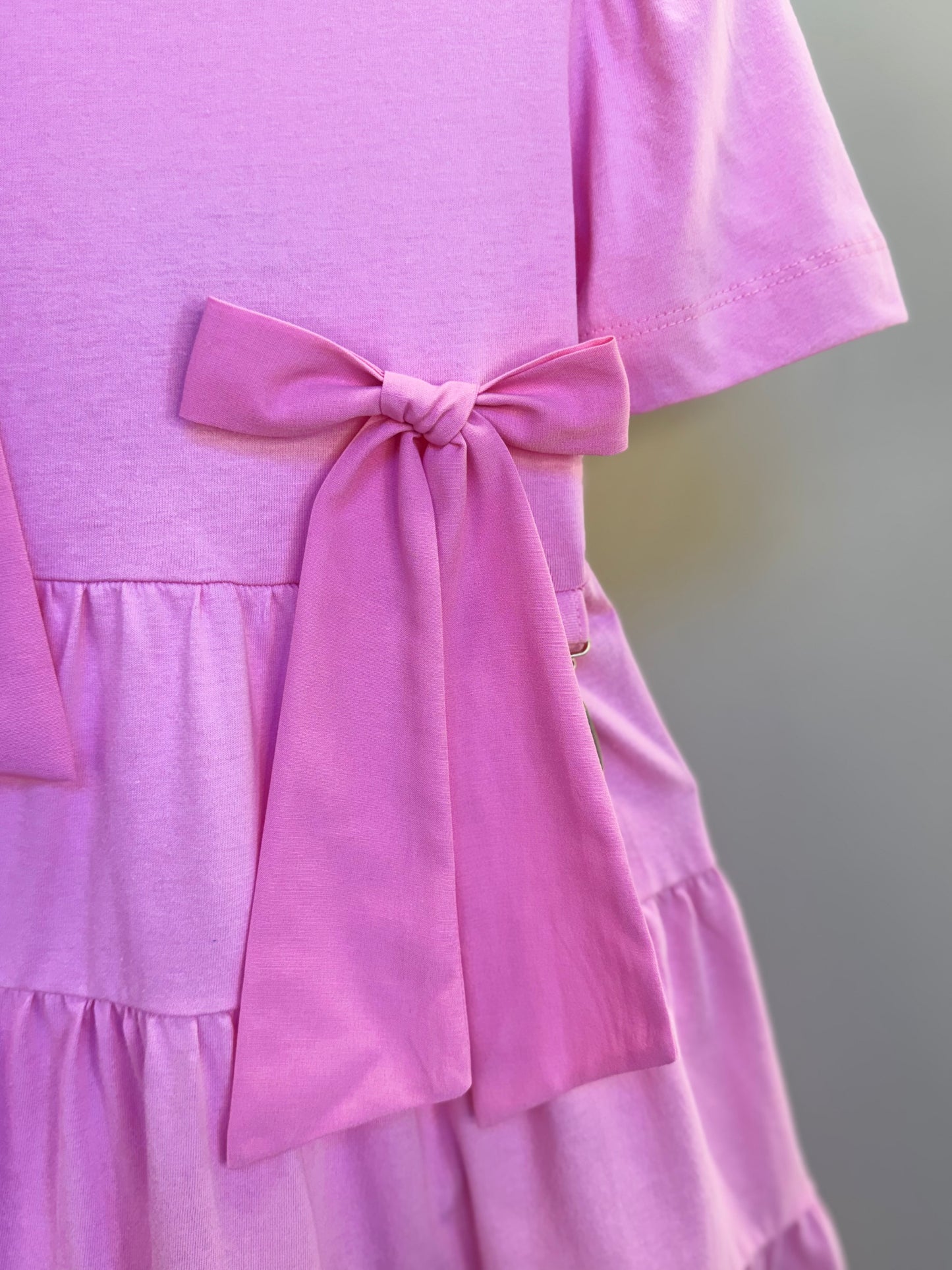 Vestido Infantil Algodão Laços Rosa Girly - Animê Petite