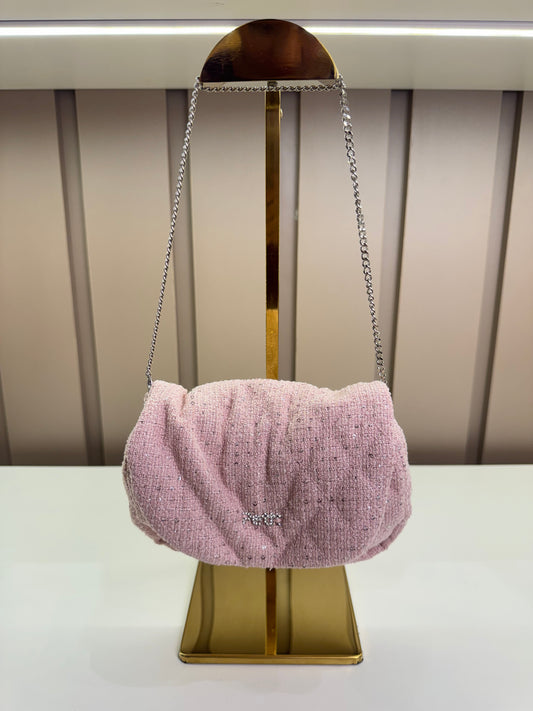 Bolsa Infantil Tweed Shine Rosa - Petit Cherie