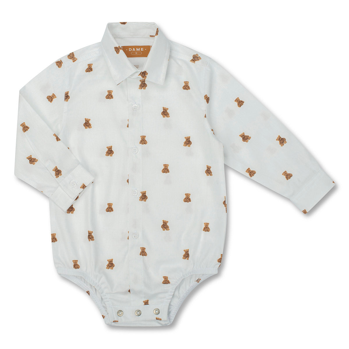 Camisa-body Bebê Tricoline Estampa Teddy ML - Dame