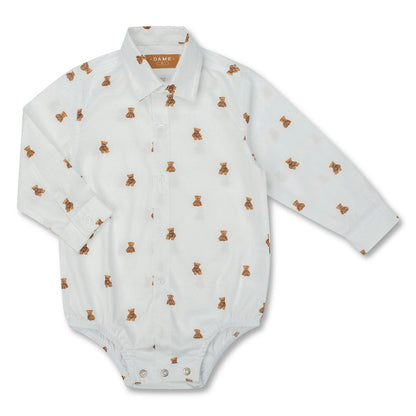Camisa-body Bebê Tricoline Estampa Teddy ML - Dame