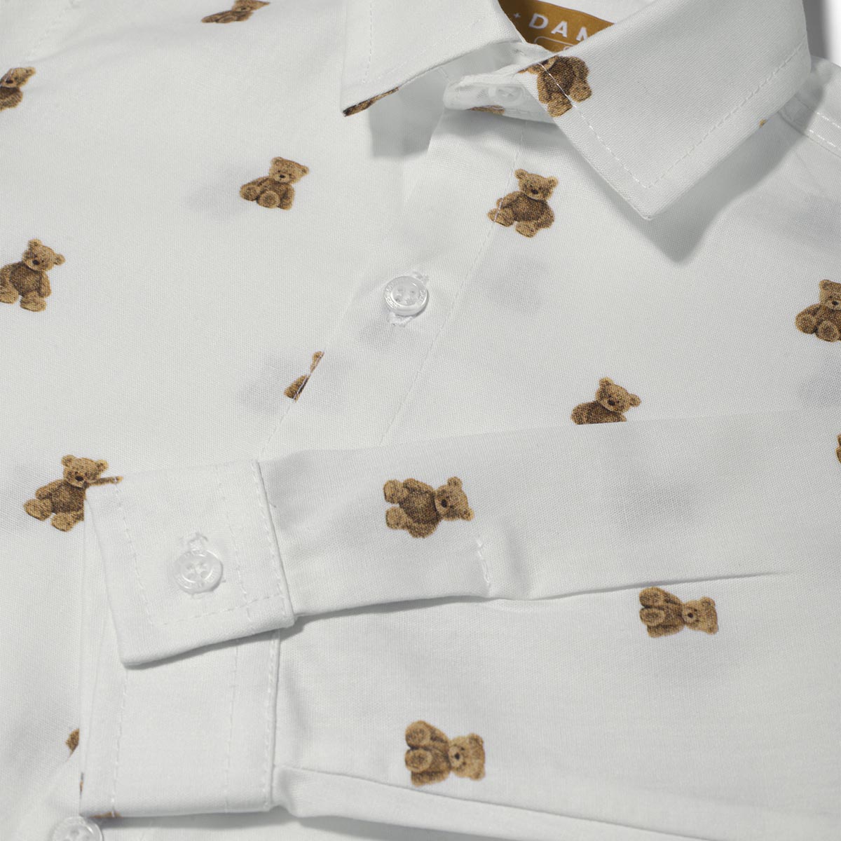 Camisa-body Bebê Tricoline Estampa Teddy ML - Dame