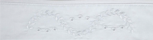 Kit 3 Fraldinhas Boca Bebê Luxo Bordadas Ramos Branco - Roana