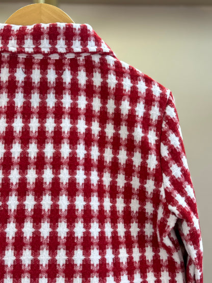 Casaco Infantil Conceito Tweed Xadrez Vermelho - Animê