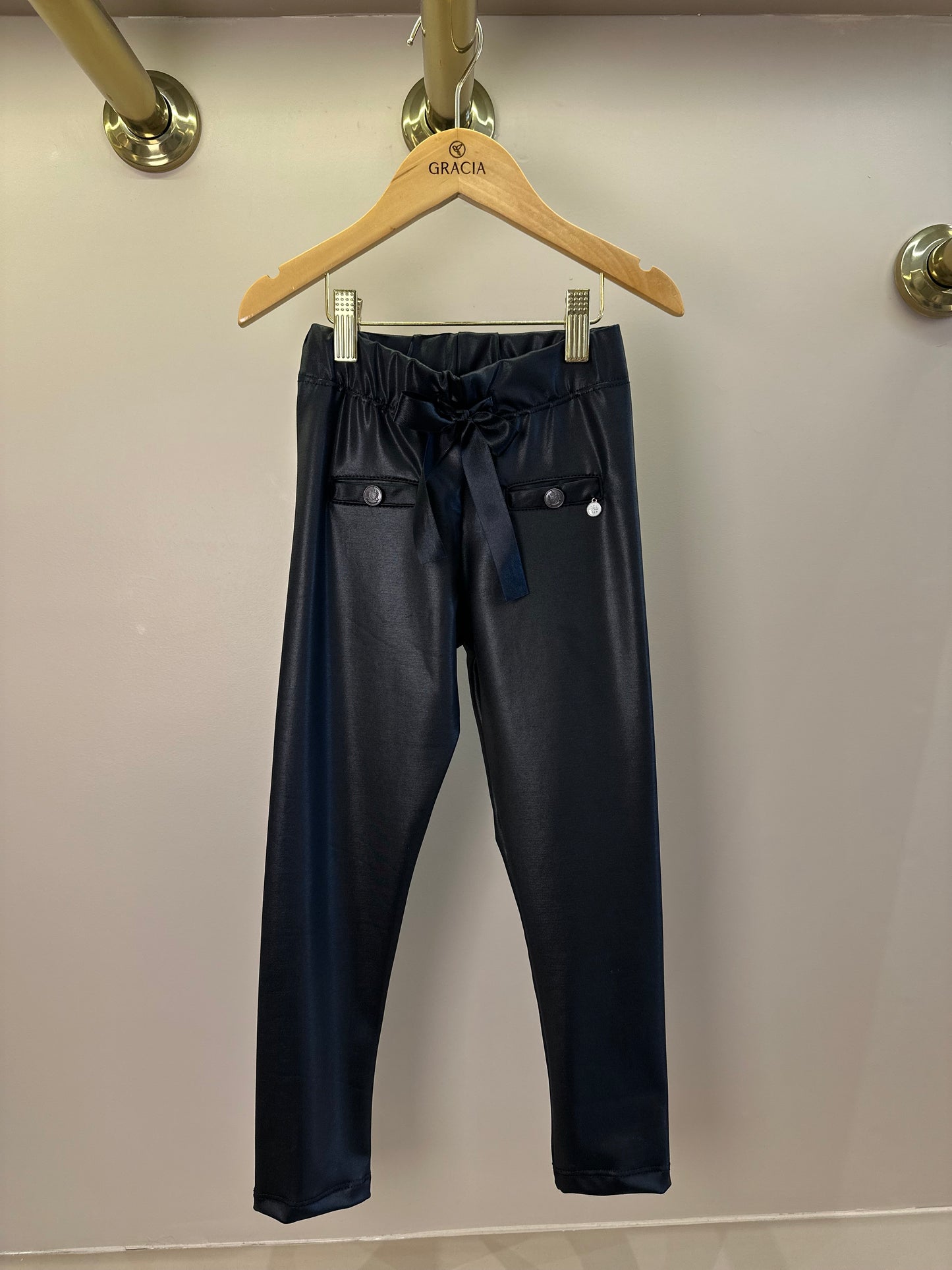 Calça Infantil Legging Resinada com Botões - Um Mais Um