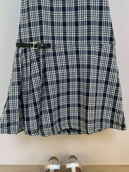 Vestido Infantil Alfaiataria Xadrez com Strass - Petit Cherie