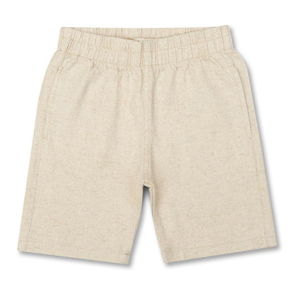 Conjunto Infantil Camiseta Algodão Teddy Remos Off e Bermuda Linho Elastano Bege - Dame