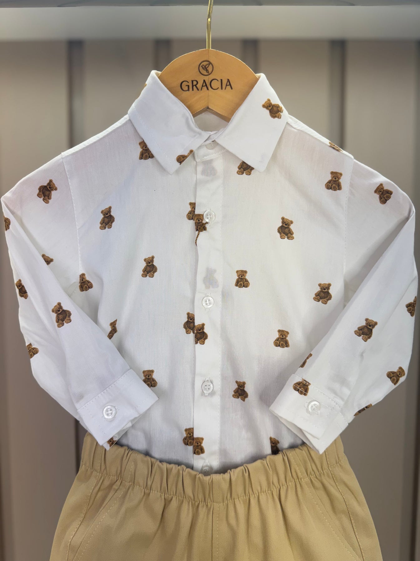 Camisa-body Bebê Tricoline Estampa Teddy ML - Dame