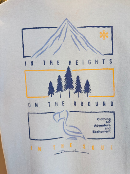 Camiseta Infantil Algodão Montanha Azul Céu - Dudes