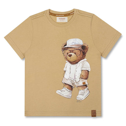 Camiseta Infantil Algodão Teddy Summer Bege - Dame