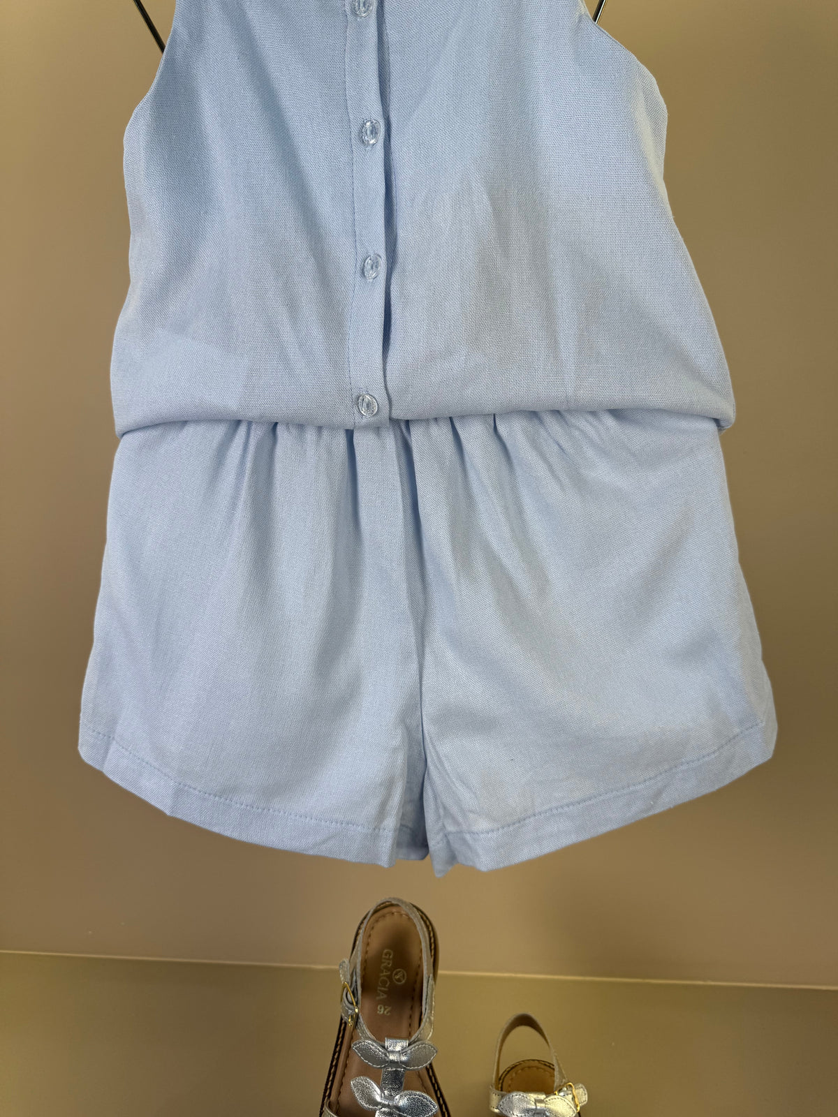 Conjunto Infantil Blusa Linho Bordada Flores e Shorts Bordado Flores - Petit Cherie